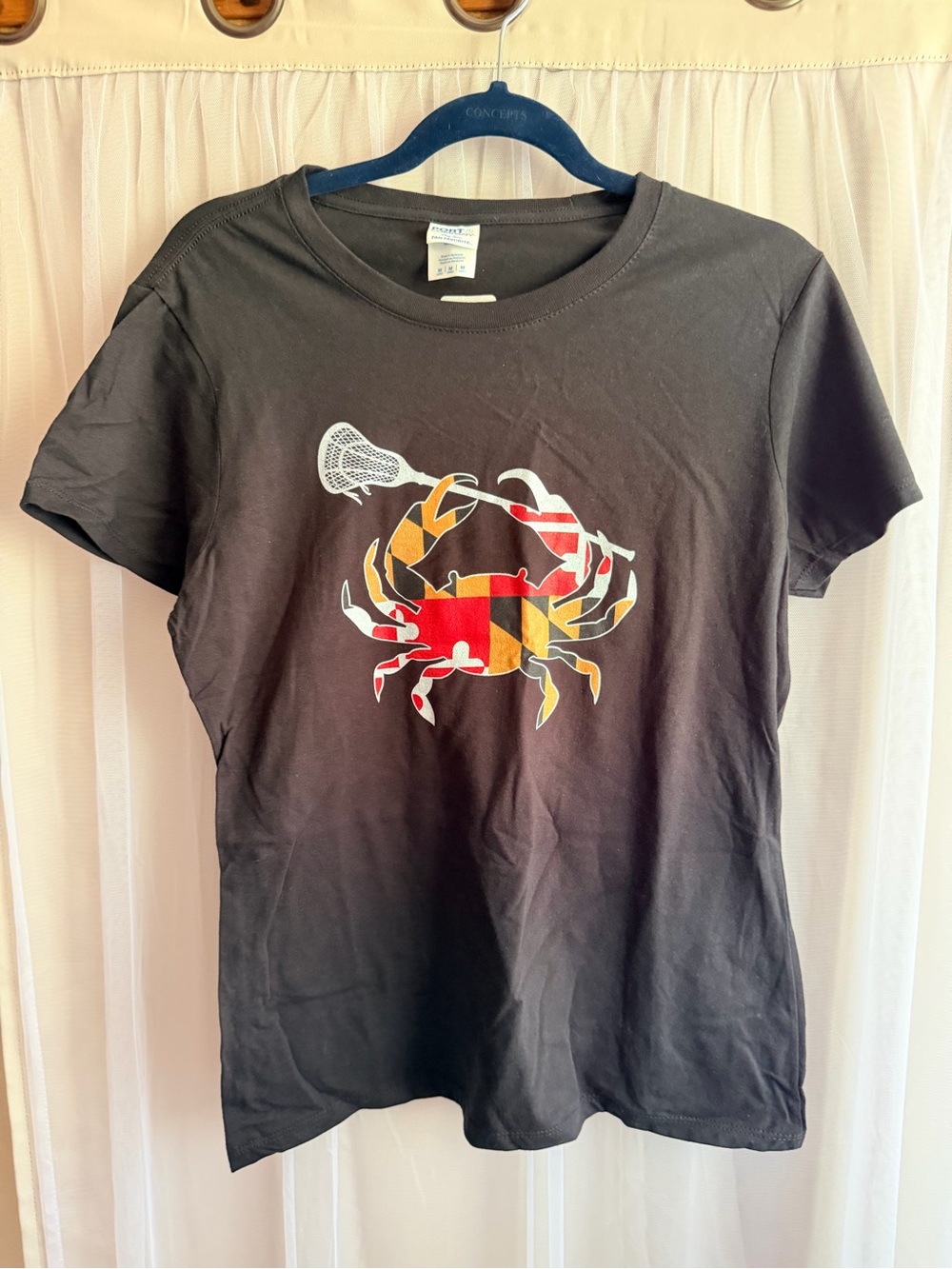 Maryland flag Crab lacrosse Graphic Tee sz Medium